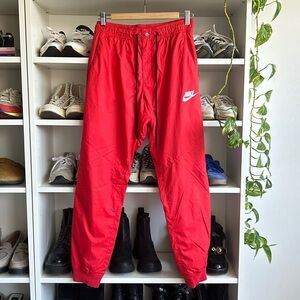 Nike wind breaker pants bright red
